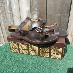 Vintage Scholl Archlift Brown Leather Sandals Women's Size 9 Brand New NOS